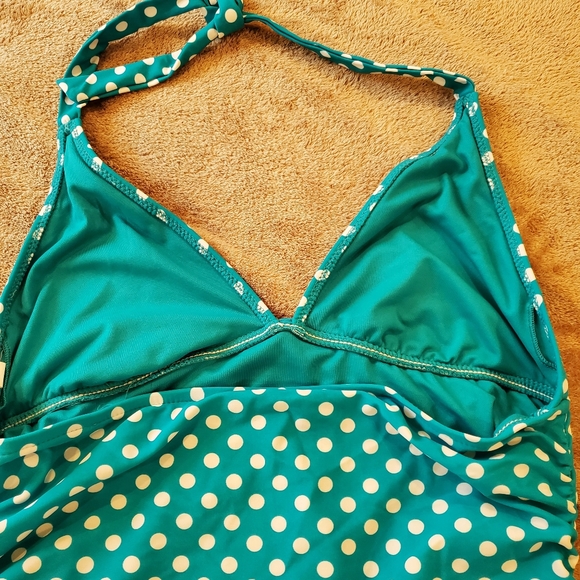 Target Teal Polka Dot skirted one piece swim suit - Picture 5 of 7